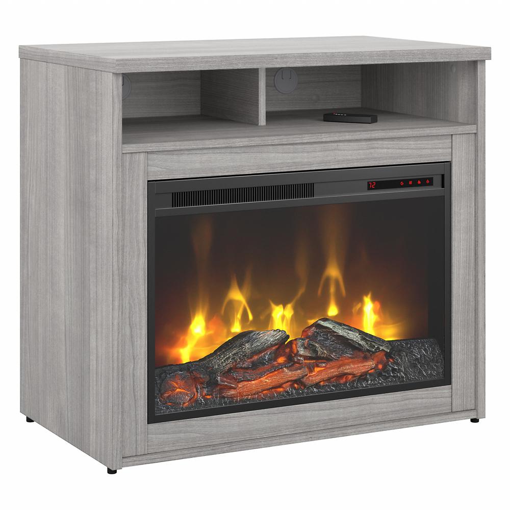 Bush Business Furniture 400 Series 32W Electric Fireplace with Shelf - Platinum Gray. Picture 1