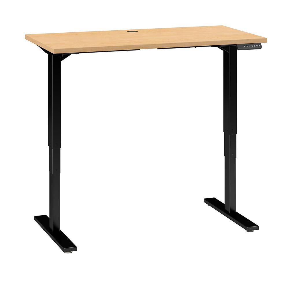 Move 80 Series by Bush Business Furniture 48W x 24D Electric Height Adjustable Standing Desk, Natural Maple/Black. Picture 1