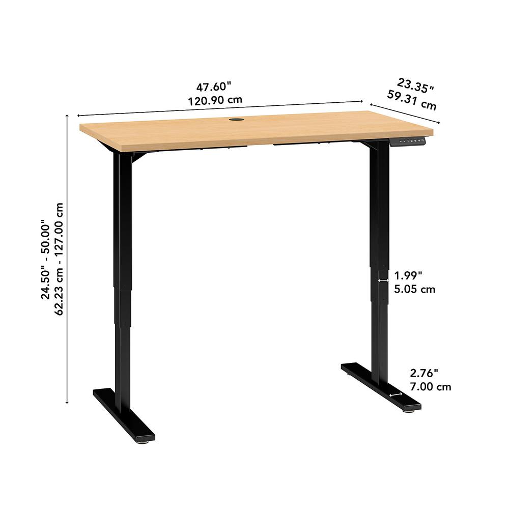 Move 80 Series by Bush Business Furniture 48W x 24D Electric Height Adjustable Standing Desk, Natural Maple/Black. Picture 6