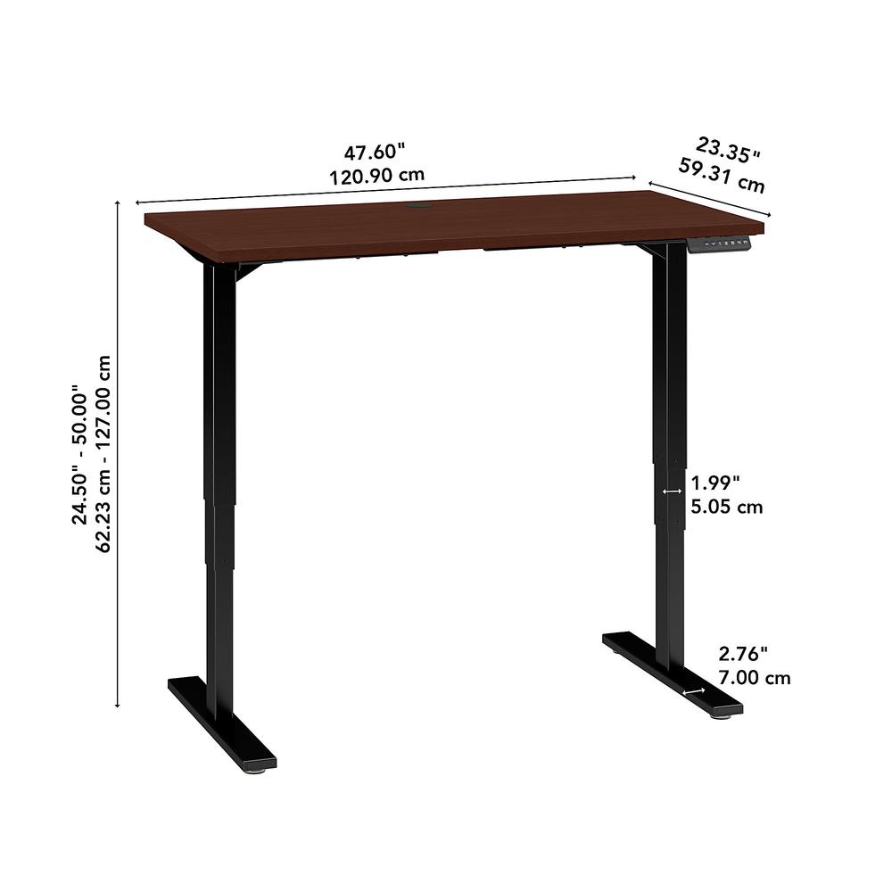 Move 80 Series by Bush Business Furniture 48W x 24D Electric Height Adjustable Standing Desk, Harvest Cherry/Black. Picture 6