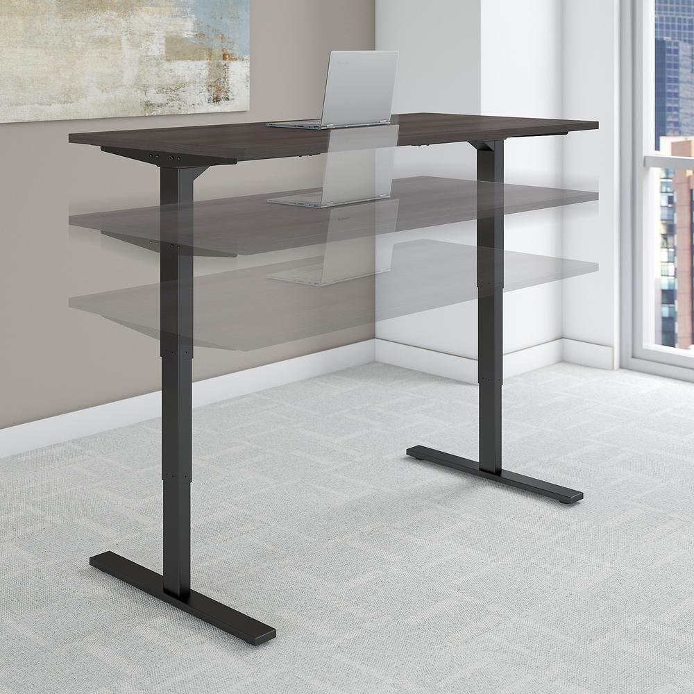 Move 80 Series by Bush Business Furniture 60W x 30D Electric Height Adjustable Standing Desk, Storm Gray/Black Powder Coat. Picture 2