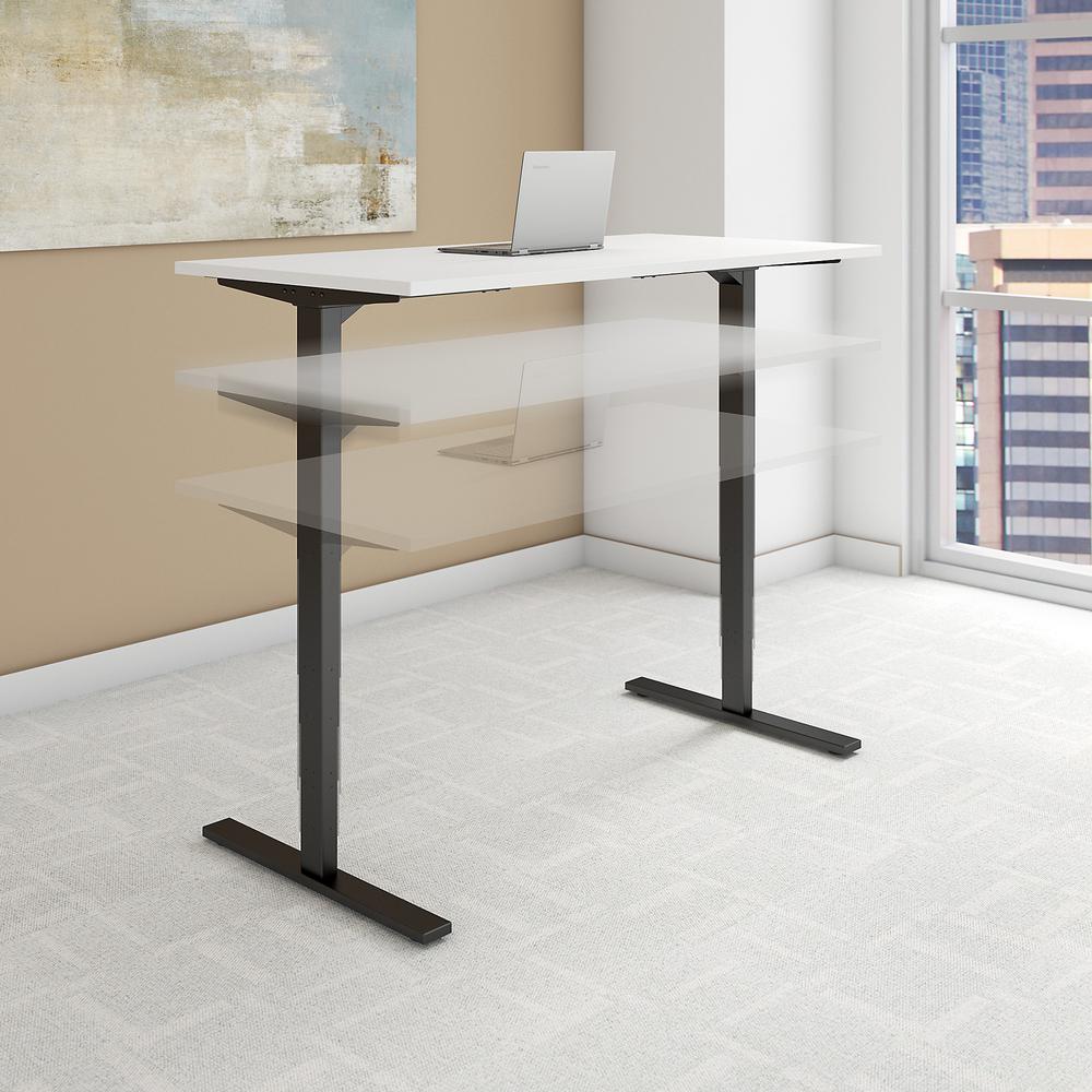 Move 80 Series by Bush Business Furniture 60W x 30D Electric Height Adjustable Standing Desk, White/Black. Picture 2