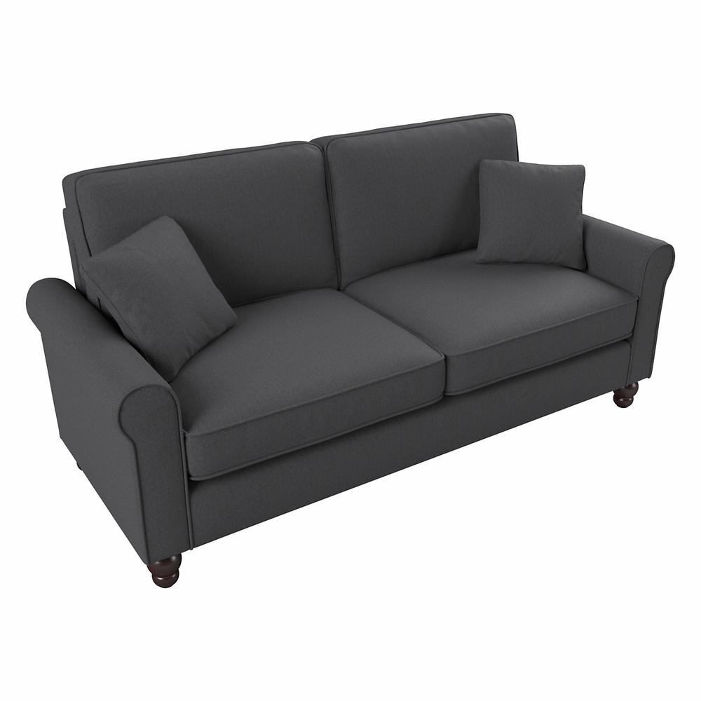 Bush Furniture Hudson 73W Sofa, Charcoal Gray Herringbone Fabric. Picture 1