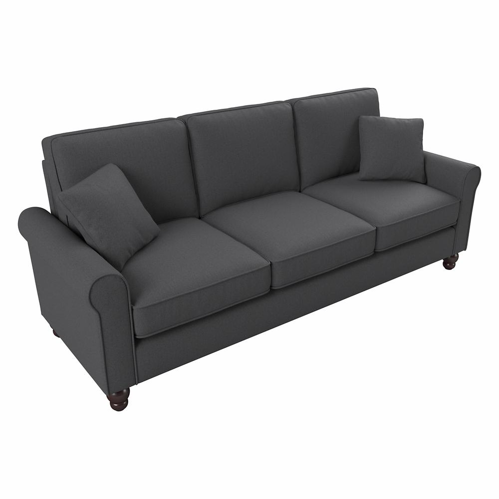 Bush Furniture Hudson 85W Sofa, Charcoal Gray Herringbone Fabric. Picture 1