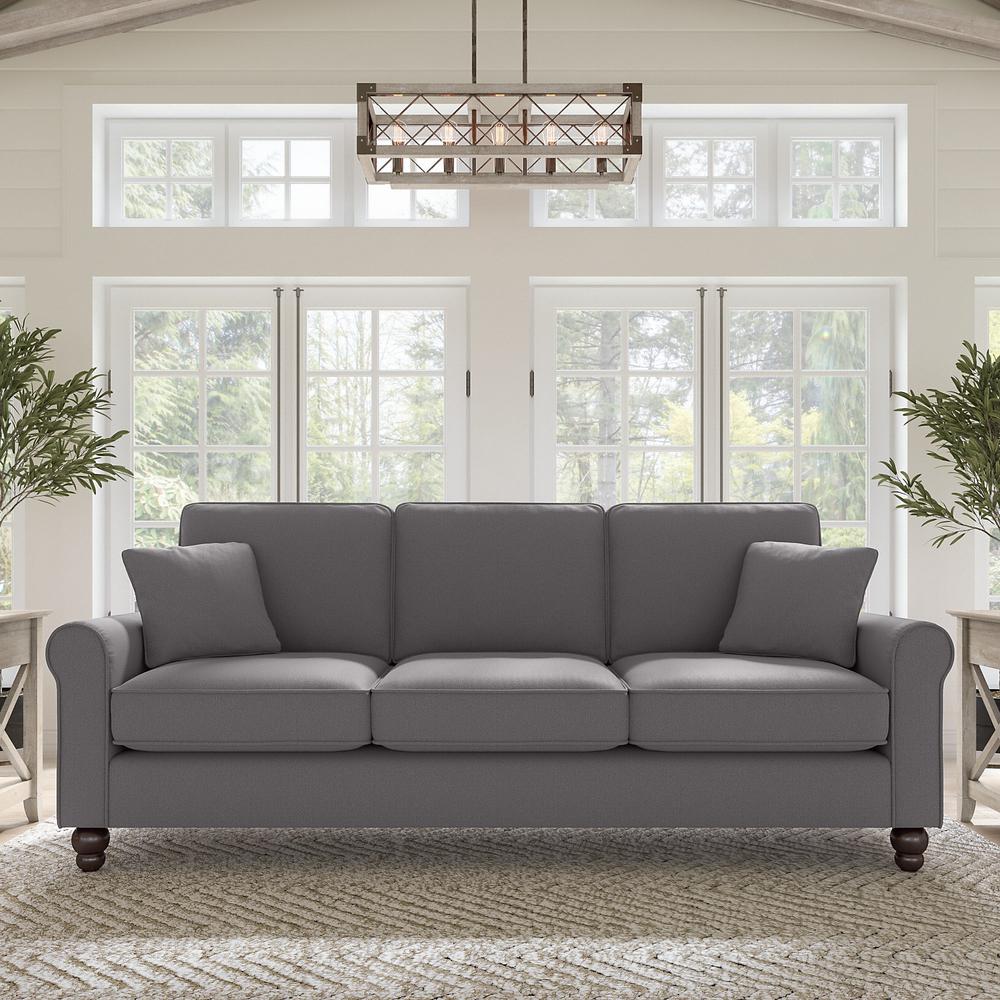 Bush Furniture Hudson 85W Sofa, French Gray Herringbone Fabric. Picture 2