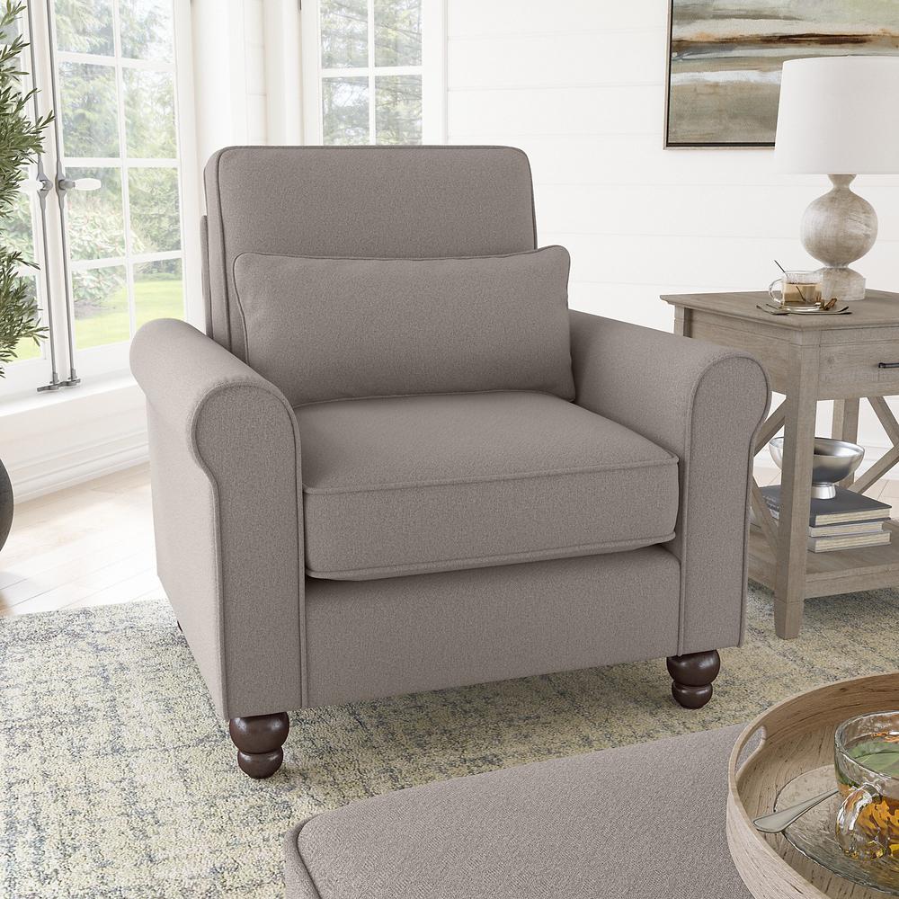Bush Furniture Hudson Accent Chair with Arms, Beige Herringbone Fabric. Picture 2