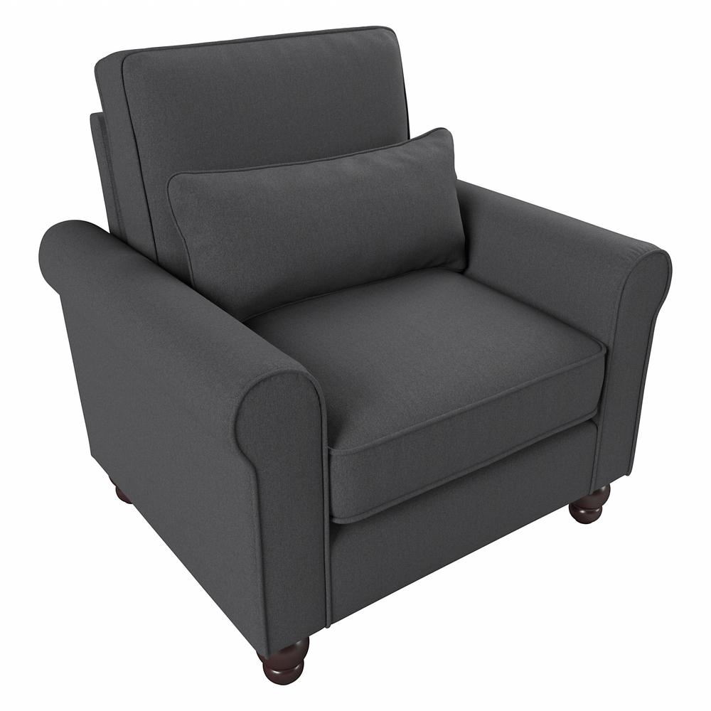 Bush Furniture Hudson Accent Chair with Arms, Charcoal Gray Herringbone Fabric. The main picture.