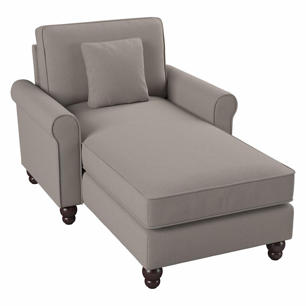 Bush Furniture Hudson Chaise Lounge with Arms, Beige Herringbone Fabric. Picture 1