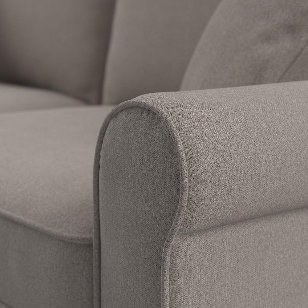 Bush Furniture Hudson Accent Chair with Ottoman Set, Beige Herringbone Fabric. Picture 4