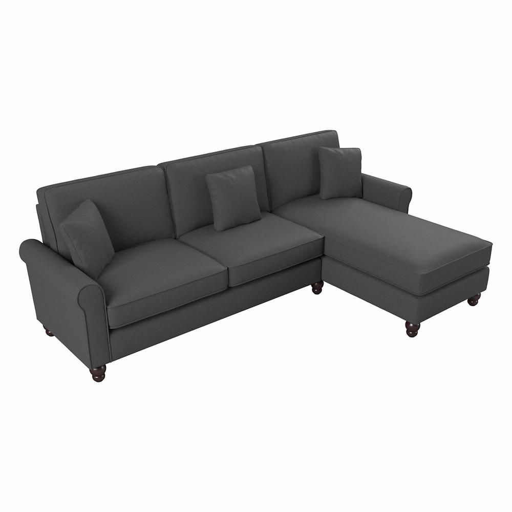 Bush Furniture Hudson 102W Sectional Couch , Charcoal Gray Herringbone Fabric. Picture 1
