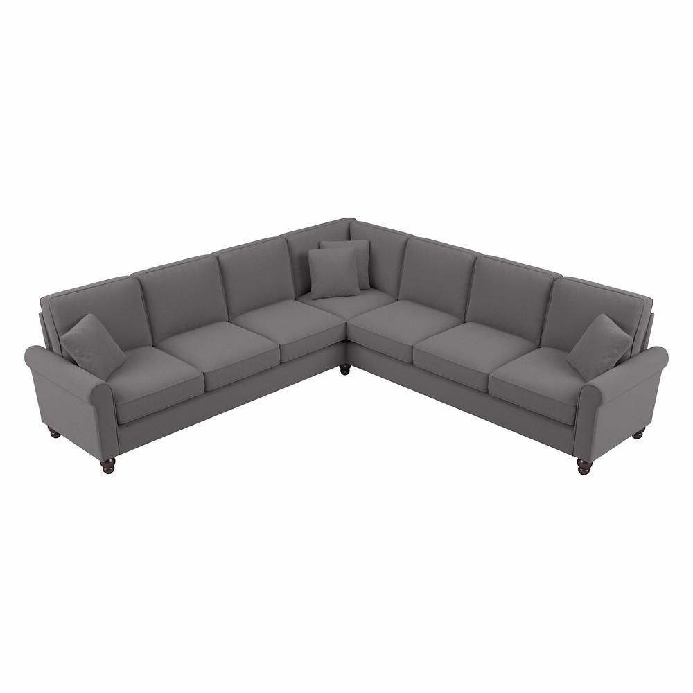 Bush Furniture Hudson 111W L Shaped Sectional Couch, French Gray Herringbone Fabric. Picture 1