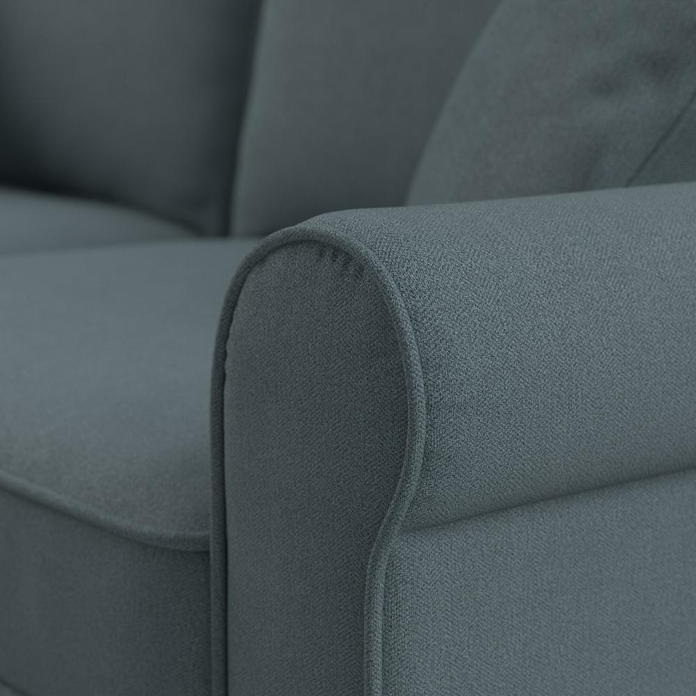 Bush Furniture Hudson 113W U Shaped Sectional Couch, Turkish Blue Herringbone Fabric. Picture 5
