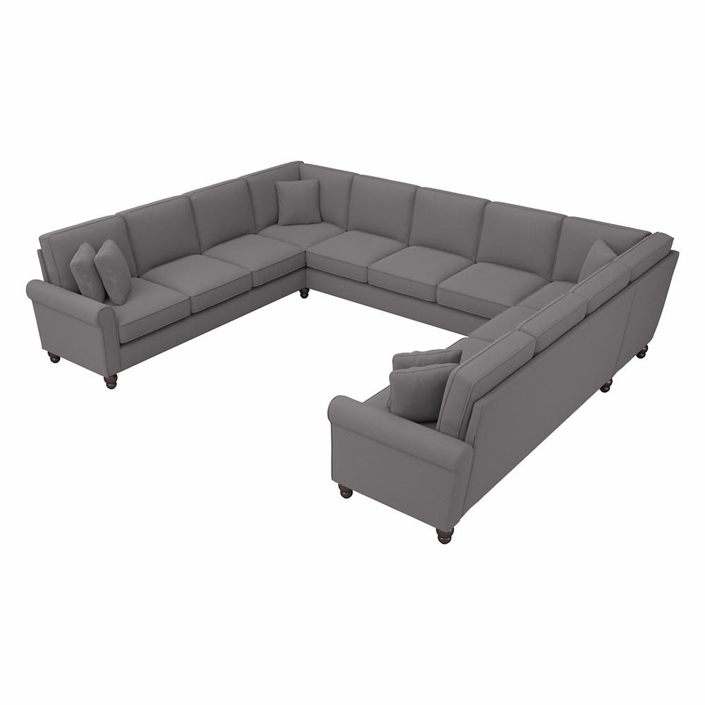 Bush Furniture Hudson 137W U Shaped Sectional Couch, French Gray Herringbone Fabric. The main picture.