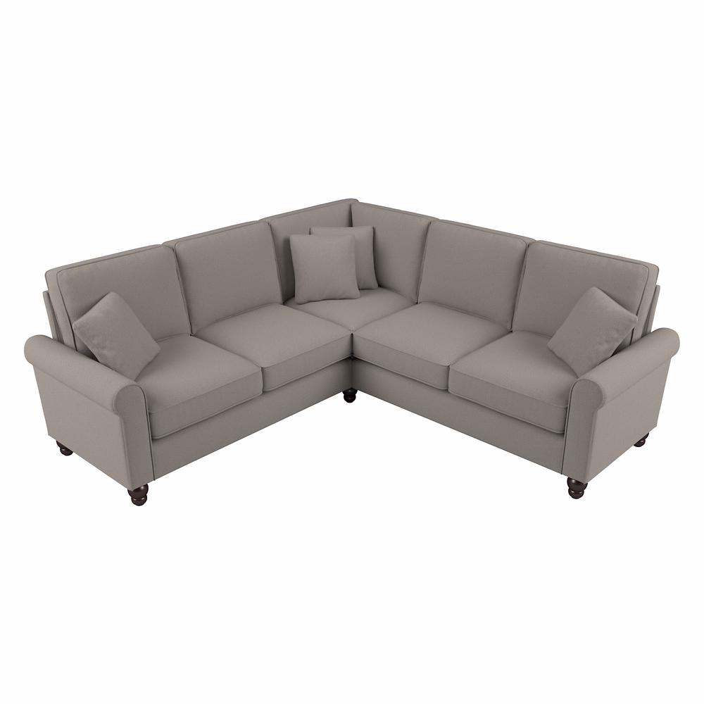 Bush Furniture Hudson 87W L Shaped Sectional Couch, Beige Herringbone Fabric. The main picture.