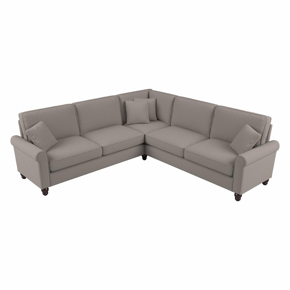 Bush Furniture Hudson 99W L Shaped Sectional Couch, Beige Herringbone Fabric. Picture 1