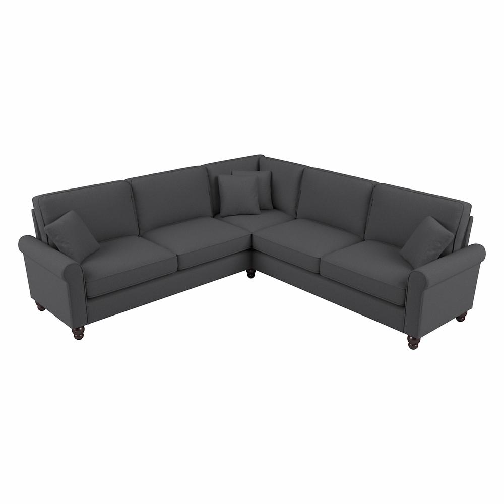 Bush Furniture Hudson 99W L Shaped Sectional Couch, Charcoal Gray Herringbone Fabric. Picture 1