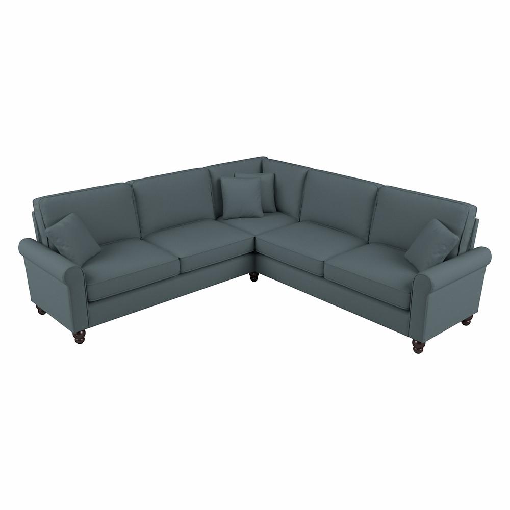 Bush Furniture Hudson 99W L Shaped Sectional Couch, Turkish Blue Herringbone Fabric. The main picture.