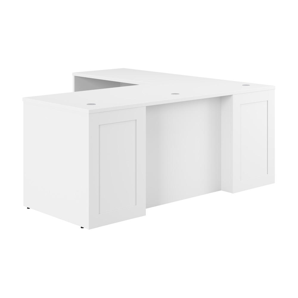 Hampton Heights 72W x 30D Executive L-Shaped Desk in White. Picture 1