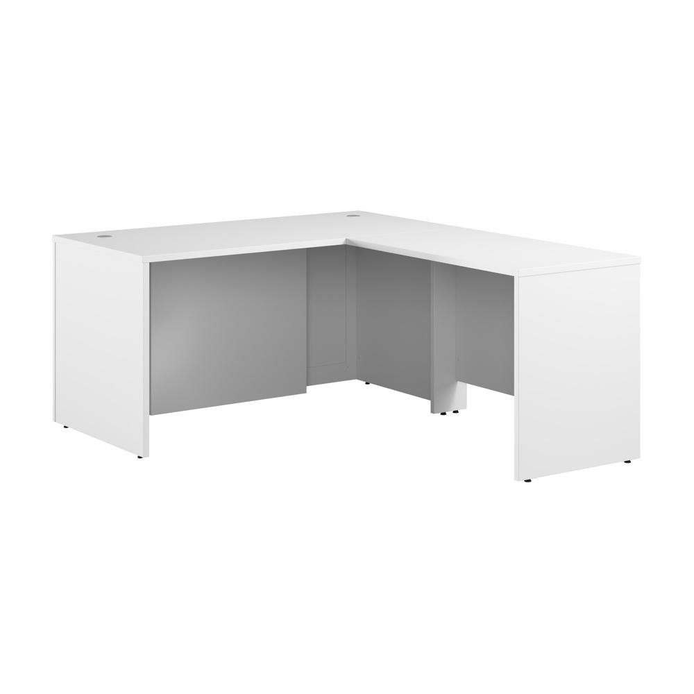 Hampton Heights 60W x 30D Executive L-Shaped Desk in White. Picture 2