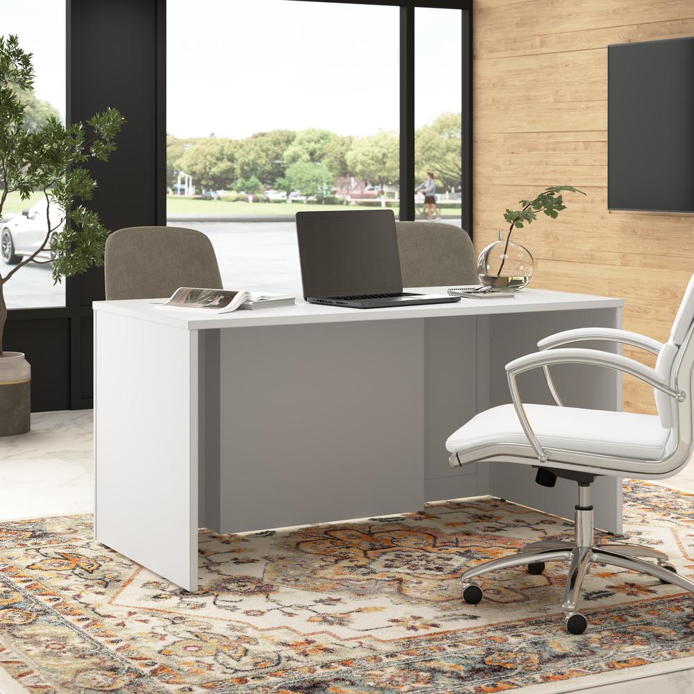 Hampton Heights 60W x 30D Executive Desk in White. Picture 9