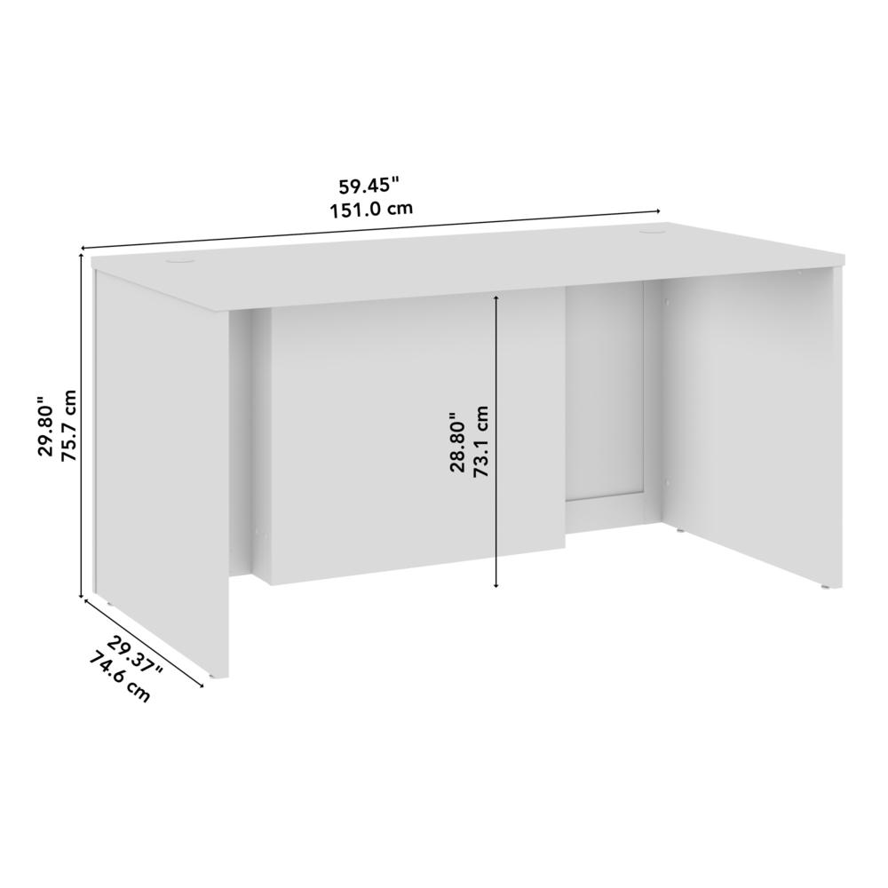 Hampton Heights 60W x 30D Executive Desk in White. Picture 7