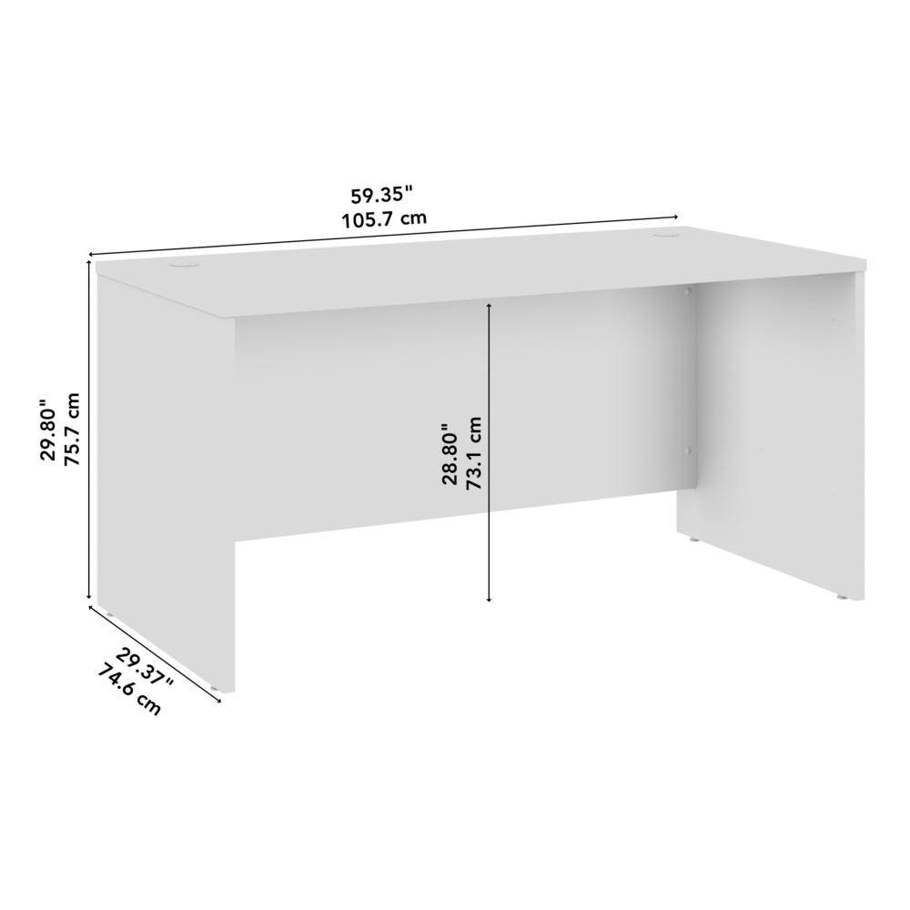 Hampton Heights 72W x 30D Office Desk in White. Picture 6