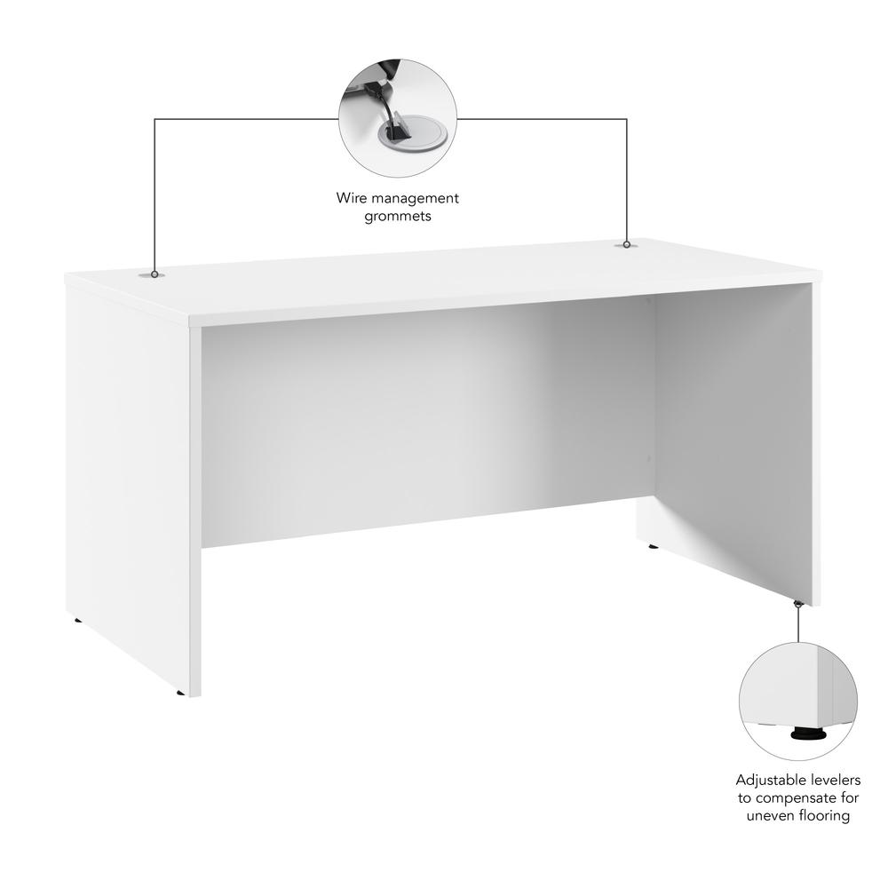 Hampton Heights 60W x 30D Office Desk in White. Picture 6