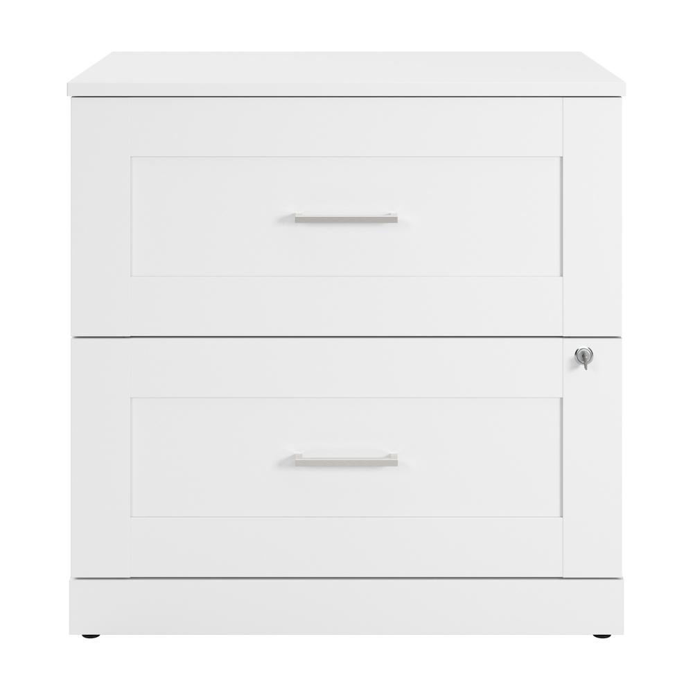 Hampton Heights 30W 2 Drawer Lateral File Cabinet in White. Picture 2