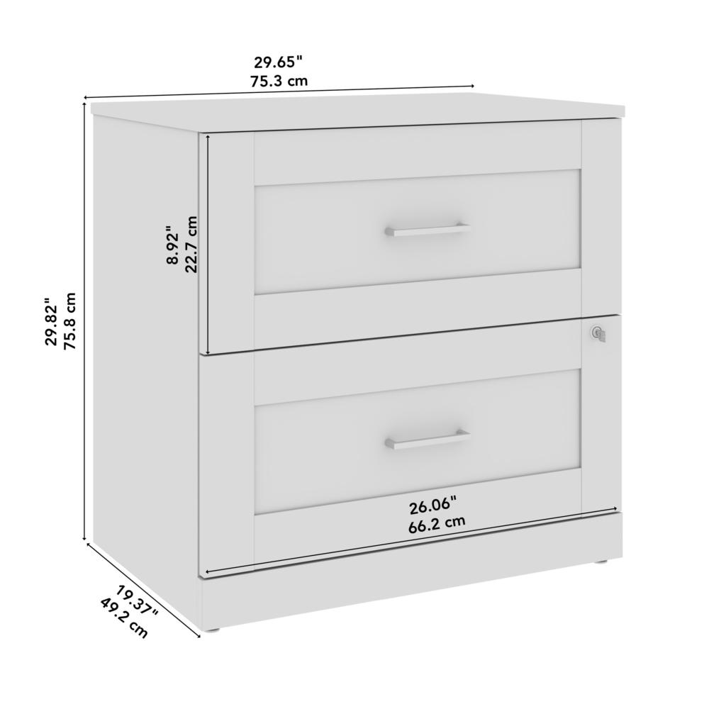 Hampton Heights 30W 2 Drawer Lateral File Cabinet in White. Picture 7