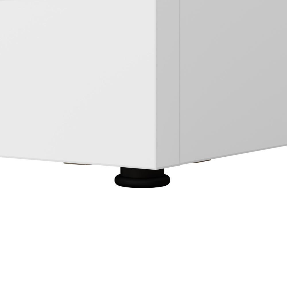 Hampton Heights 17W Tall Narrow Storage Cabinet with Door and Shelves in White. Picture 3