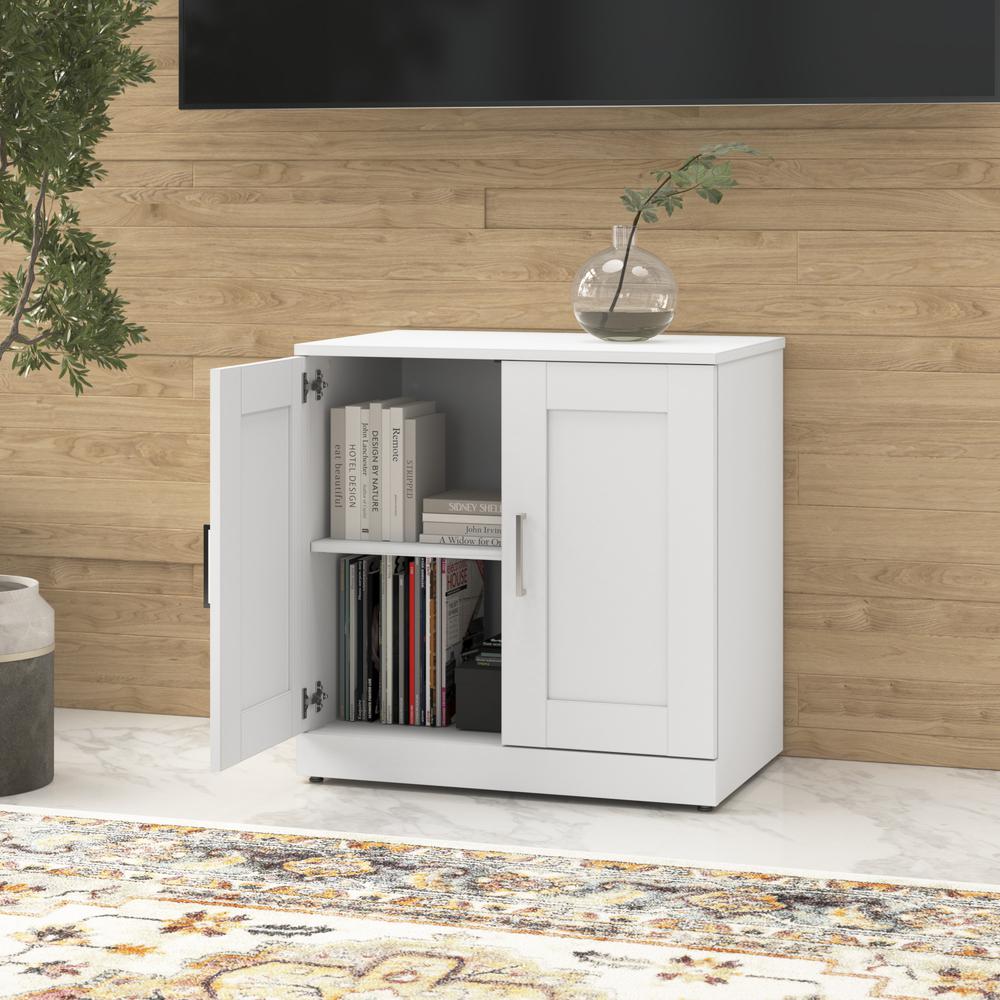 Hampton Heights 30W Storage Cabinet with Doors in White. Picture 10
