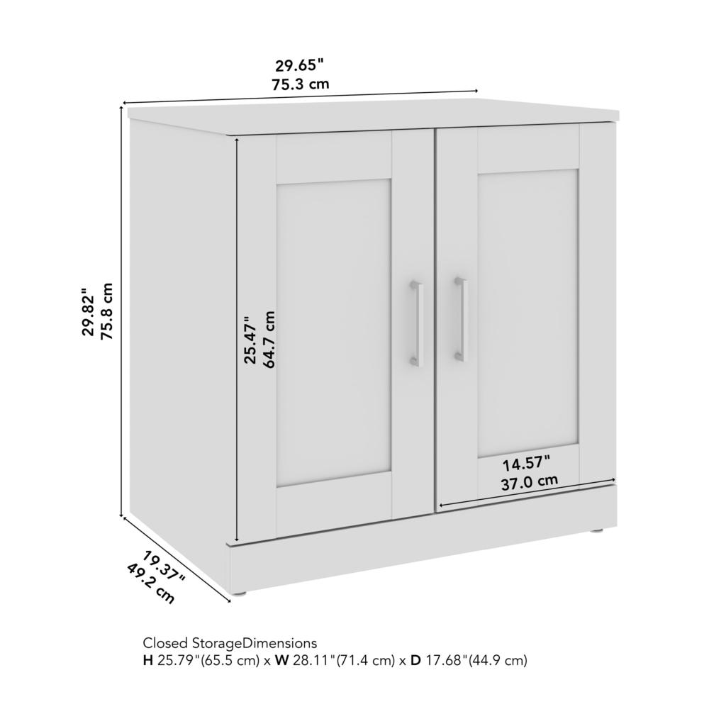 Hampton Heights 30W Storage Cabinet with Doors in White. Picture 9
