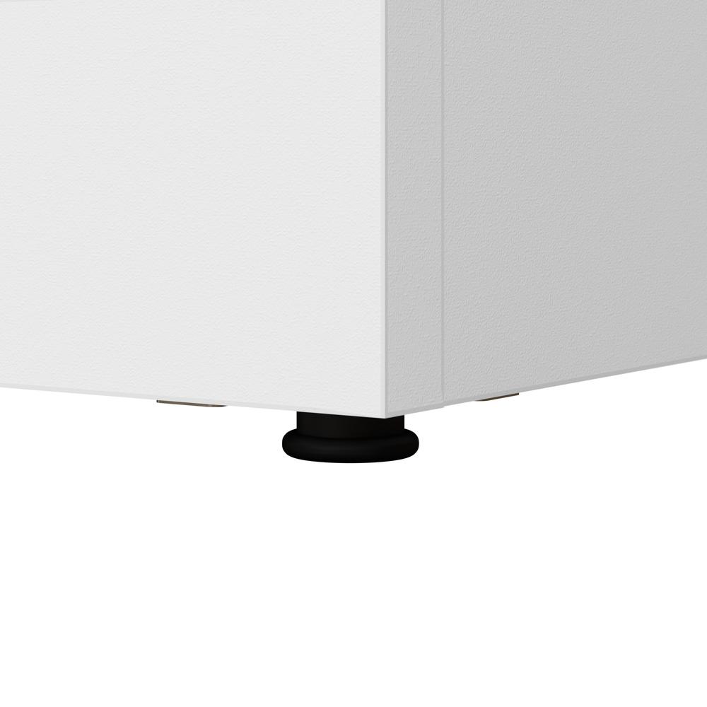 30W Tall Storage Cabinet with Doors and Shelves in White. Picture 4