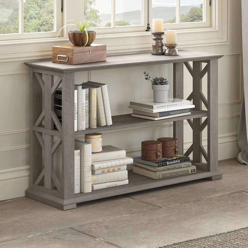 Bush Furniture Homestead Console Table with Shelves, Driftwood Gray. Picture 2