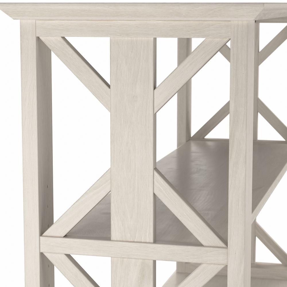 Bush Furniture Homestead Console Table with Shelves, Linen White Oak. Picture 4