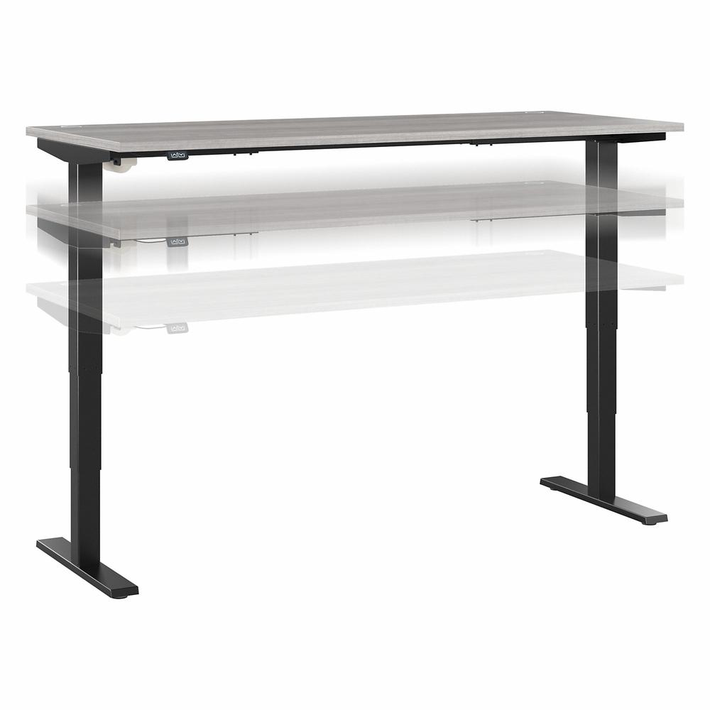 Move 40 Series by Bush Business Furniture 72W x 30D Electric Height Adjustable Standing Desk Platinum Gray/Black Powder Coat. Picture 1