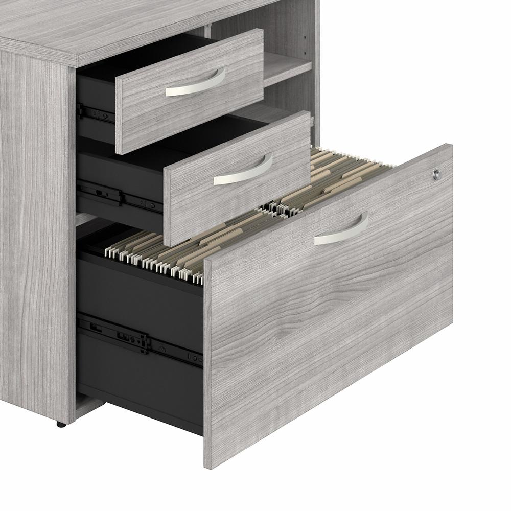 Bush Business Furniture Hybrid 2 Drawer Lateral File Cabinet with Shelves - Platinum Gray/Platinum Gray. Picture 6
