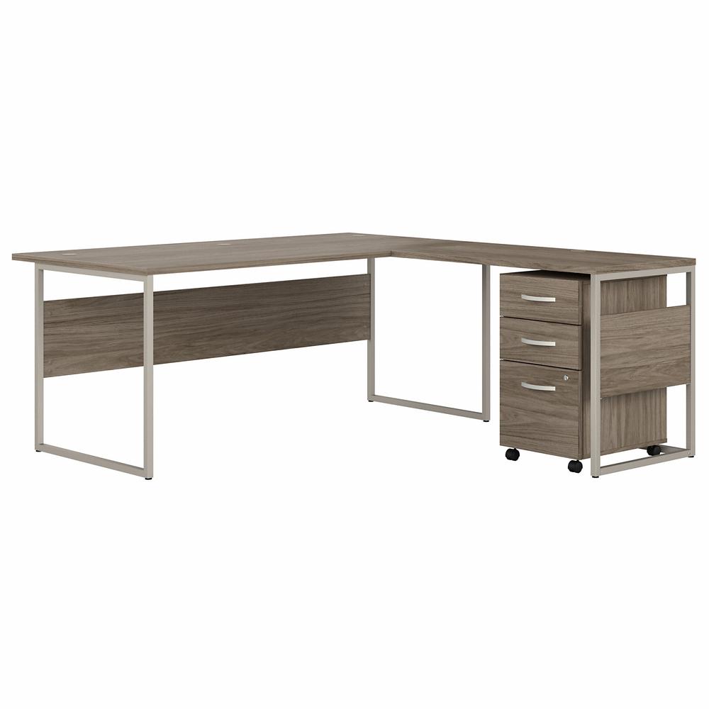 Hybrid 72W x 36D L Shaped Table Desk with 3 Drawer Mobile File Cabinet. Picture 1