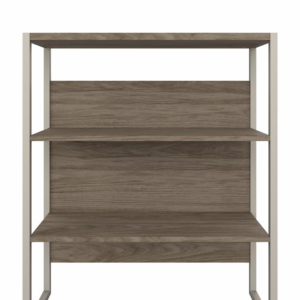 Bush Business Furniture Hybrid Tall Etagere Bookcase, Modern Hickory. Picture 4