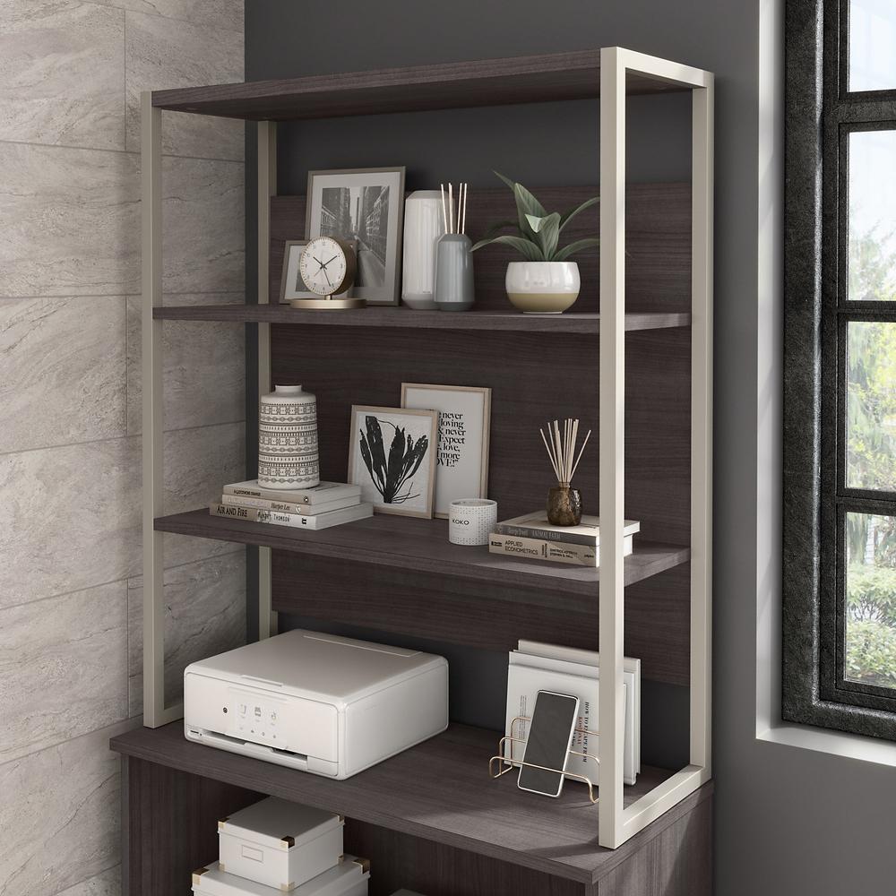Bush Business Furniture Hybrid Tall Etagere Bookcase - Storm Gray. Picture 2