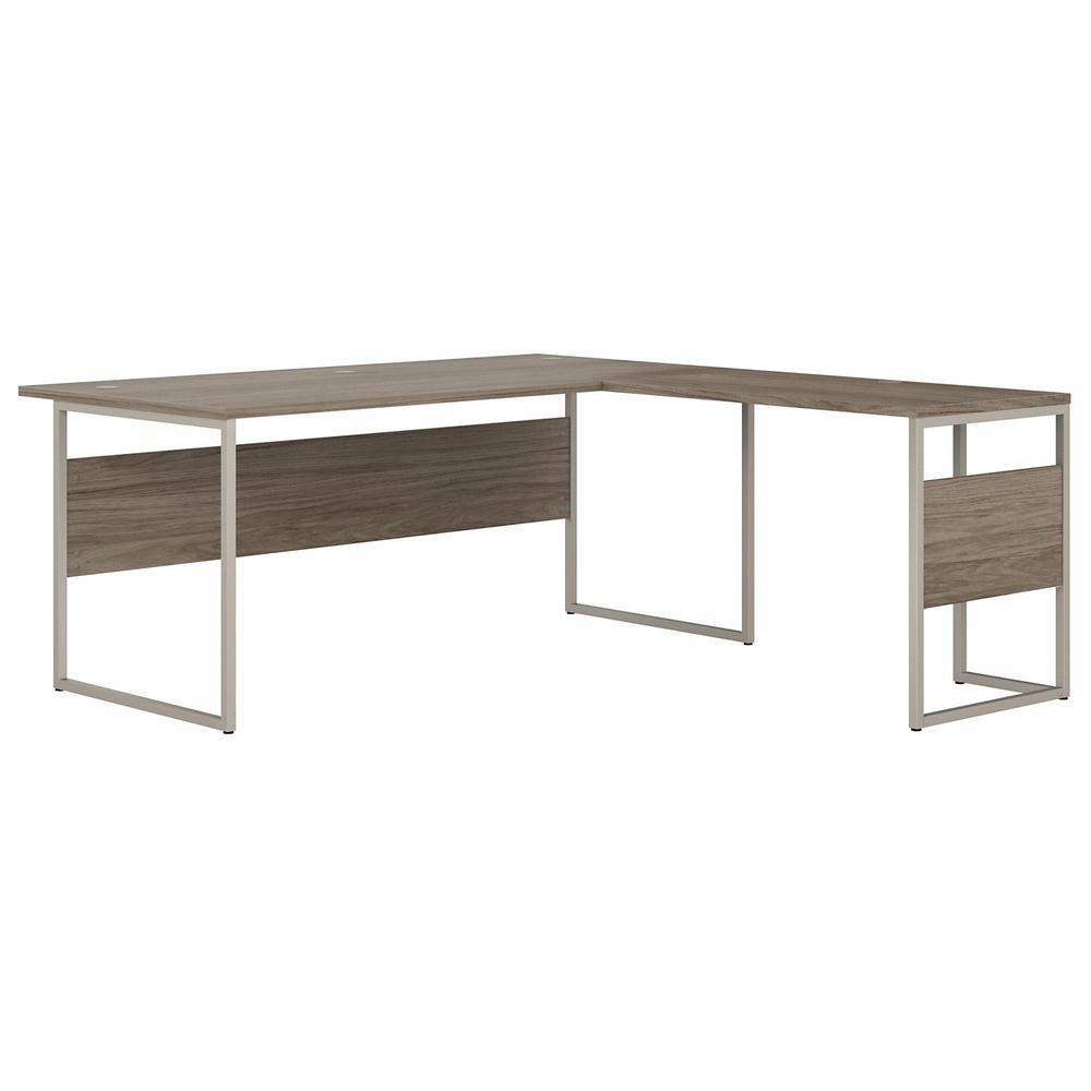 Bush Business Furniture Hybrid 72W x 36D L Shaped Table Desk with Metal Legs, Modern Hickory. Picture 1
