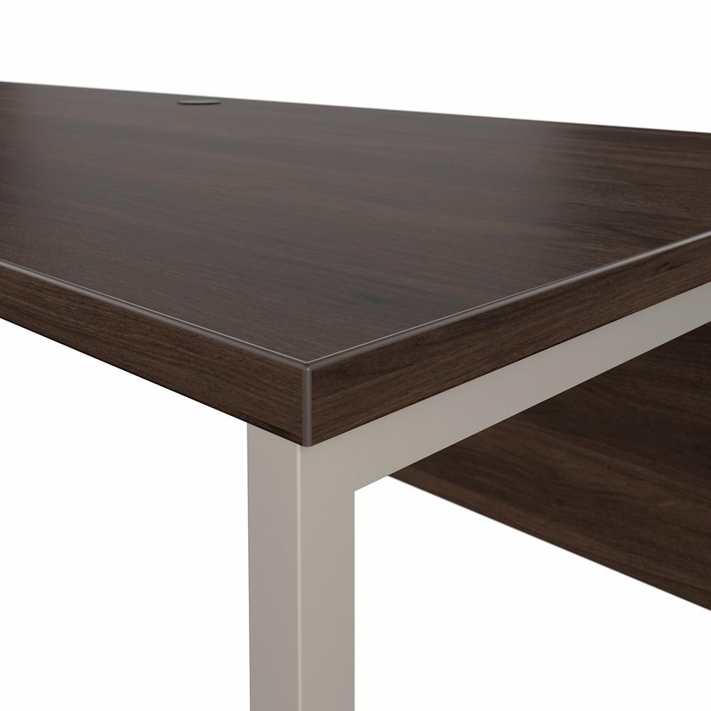 Bush Business Furniture Hybrid 72W x 30D L Shaped Table Desk with Metal Legs, Black Walnut. Picture 6