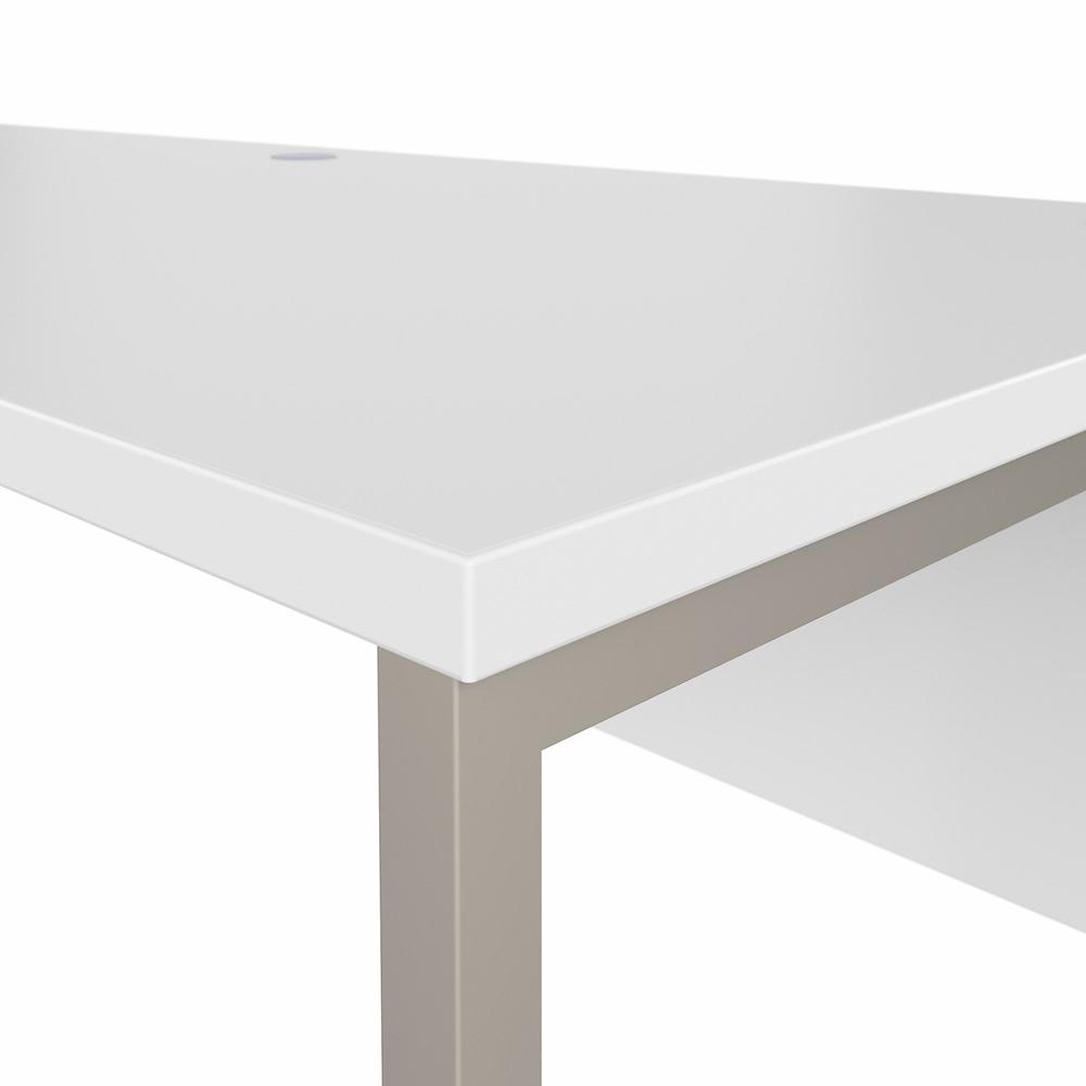 Bush Business Furniture Hybrid 72W x 30D L Shaped Table Desk with Metal Legs, White. Picture 6