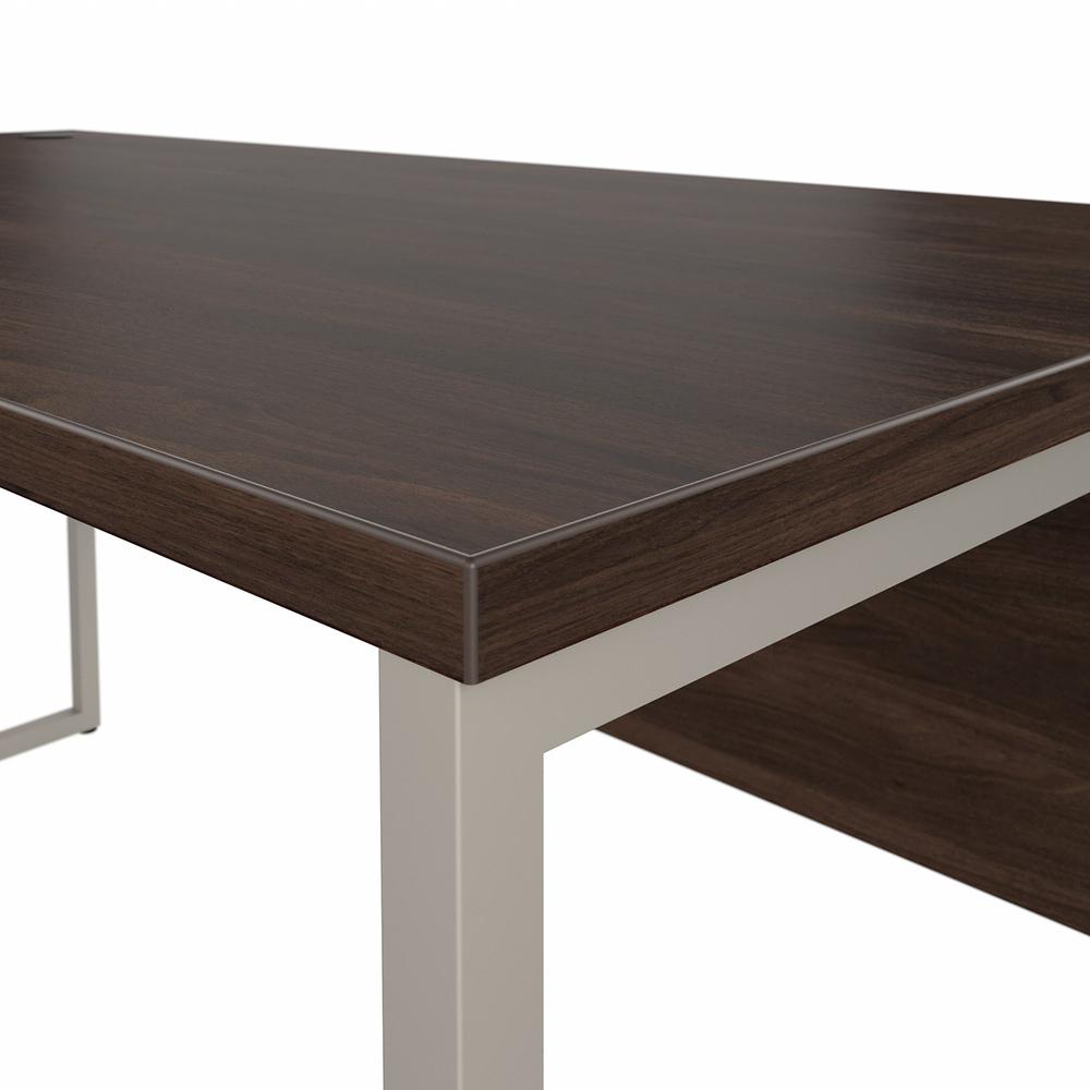 Bush Business Furniture Hybrid 60W x 30D L Shaped Table Desk with Metal Legs, Black Walnut. Picture 6