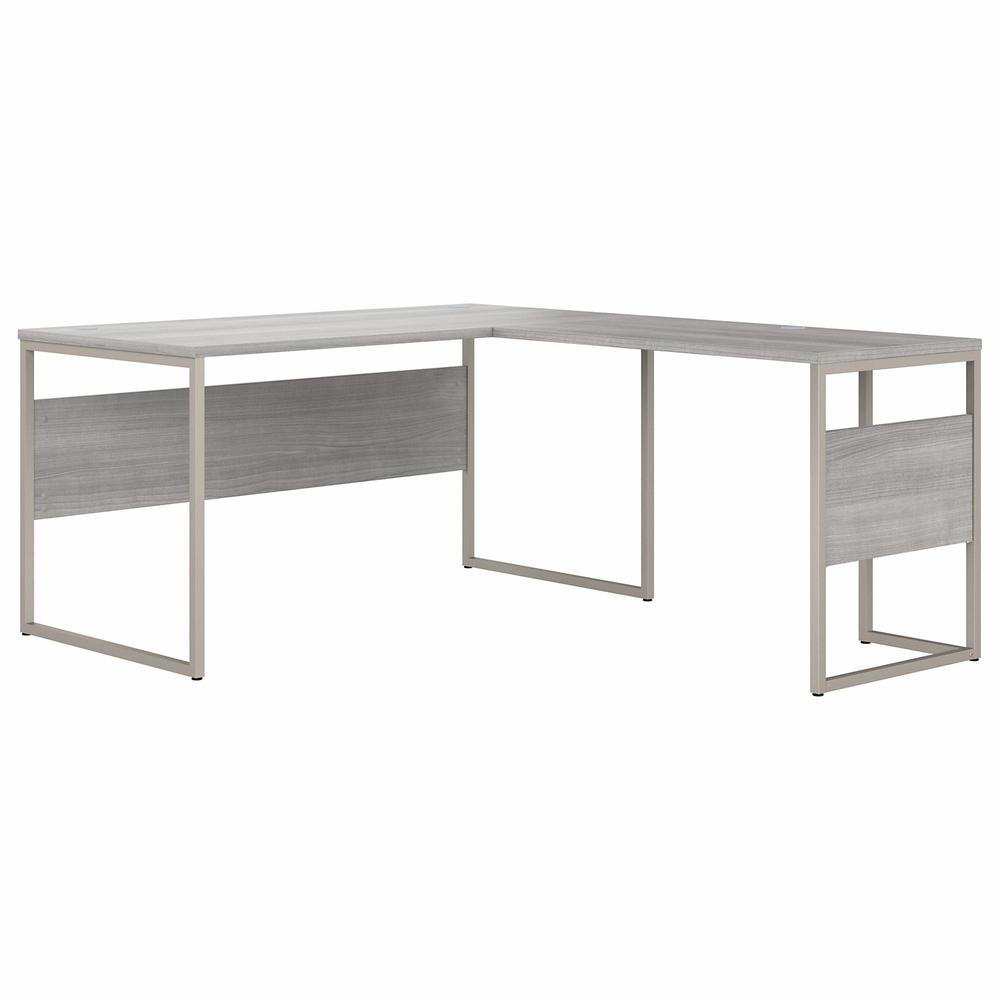 Bush Business Furniture Hybrid 60W x 30D L Shaped Table Desk with Metal Legs, Platinum Gray. Picture 1