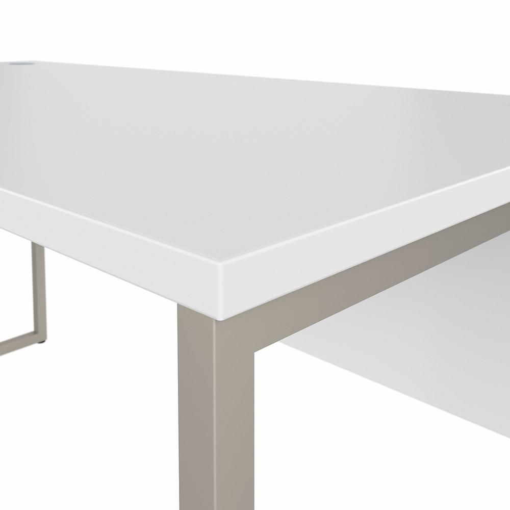 Bush Business Furniture Hybrid 60W x 30D L Shaped Table Desk with Metal Legs, White. Picture 6