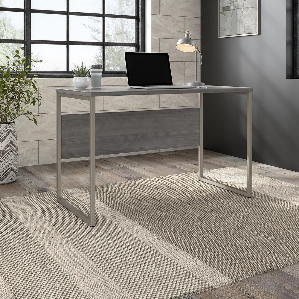Bush Business Furniture Hybrid 48W x 24D Computer Table Desk with Metal Legs - Platinum Gray/Platinum Gray. Picture 2