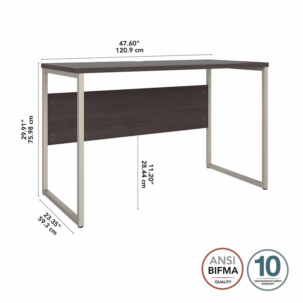 Bush Business Furniture Hybrid 48W x 24D Computer Table Desk with Metal Legs - Storm Gray/Storm Gray. Picture 6