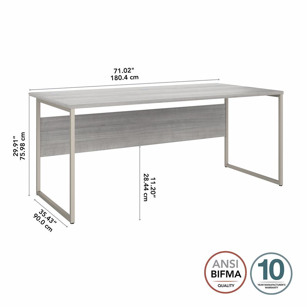 Bush Business Furniture Hybrid 72W x 36D Computer Table Desk with Metal Legs - Platinum Gray/Platinum Gray. Picture 7