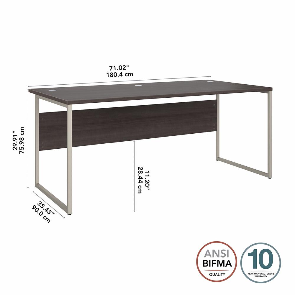 Bush Business Furniture Hybrid 72W x 36D Computer Table Desk with Metal Legs - Storm Gray/Storm Gray. Picture 6